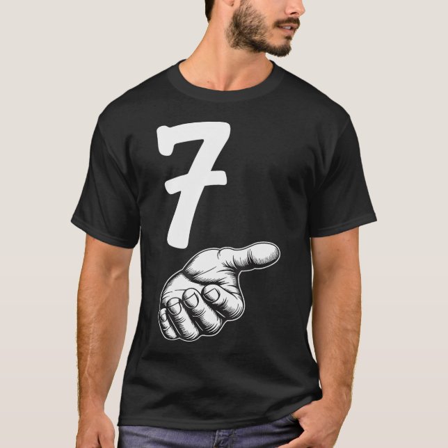 Camiseta Número 7 Duo Correspondente 67 Meme Geração Alpha  (Frente)