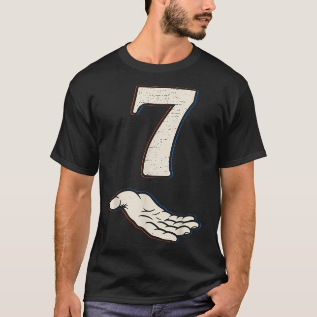 Camiseta Número 7 Roupa de Halloween de Meme Combinando 67  (Frente)