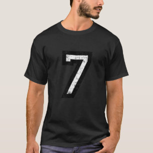 Camiseta Número 7 Vintage Preto Branco