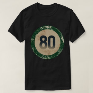 Camiseta Número 80 Vintage Desgastado
