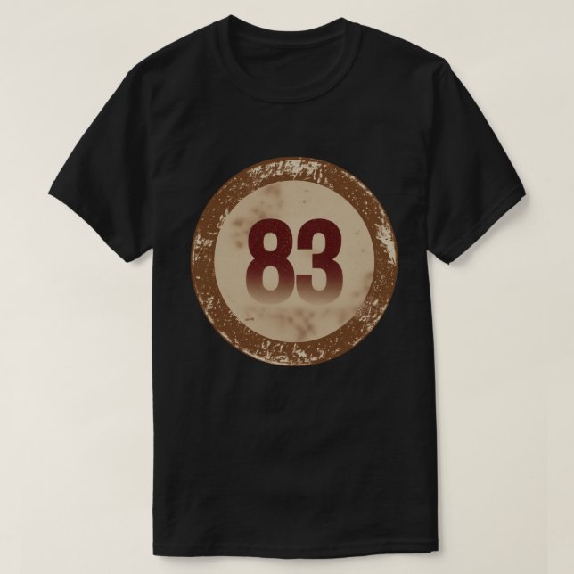 Camiseta Número 83 Vintage Desgastado (Frente do Design)