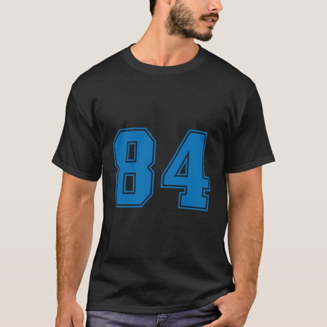 Camiseta Número 84 Blue Sports Jersey Número Sortudo (Frente)