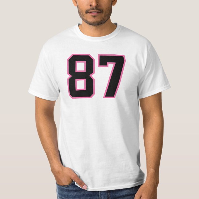 Camiseta Número 87 Sports Jersey Pink Black Lucky No. (Frente)