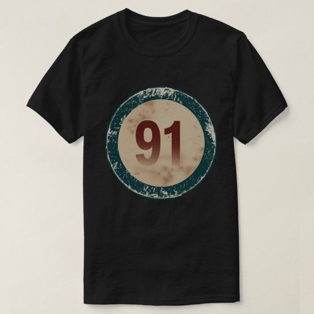 Camiseta Número 91 Vintage Desgastado (Frente do Design)