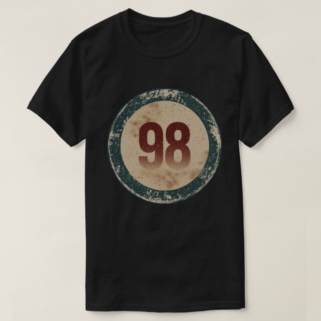Camiseta Número 98 Vintage Desgastado (Frente do Design)