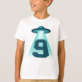 Camiseta Número 9 Alienígenas OVNI Tema 9 Anos Meninos