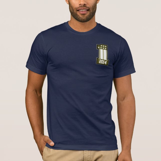 Camiseta Número americano personalizado um ano ou nome (Frente)