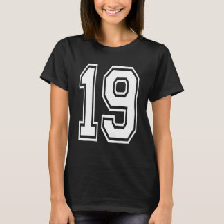 Camiseta Número da Faculdade de Aniversário de 19 anos