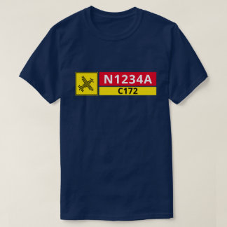 Camiseta Número de Aeronave Sinal de Pista de Aero