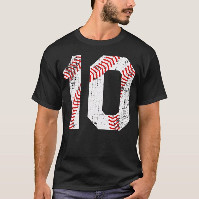 Camiseta Número de Baseball 10 Jersey (Frente)