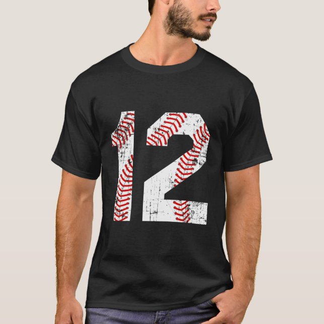 Camiseta Número de Baseball 12 Jersey (Frente)
