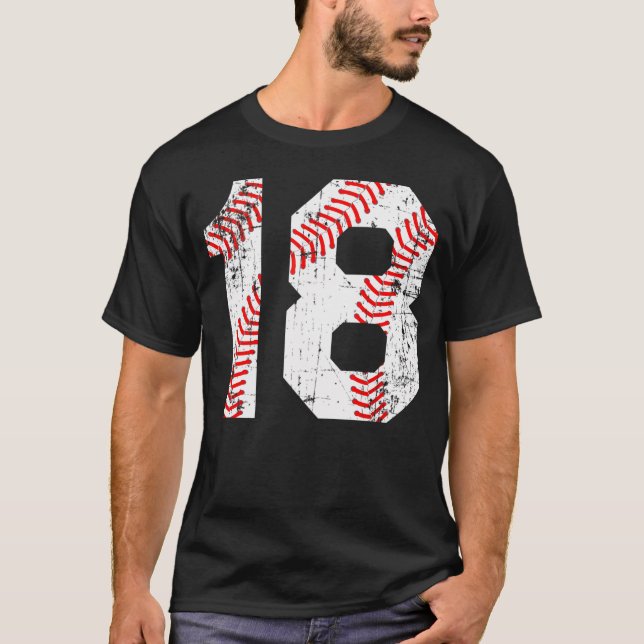 Camiseta Número de Baseball 18 Jersey (Frente)