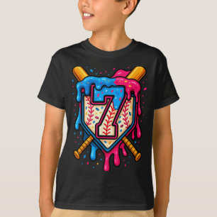 Camiseta Número de gotejamento de sorvete de beisebol do 7º