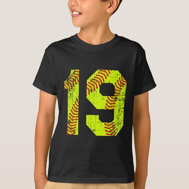 Camiseta Número de Jersey Vintage Softll 19  (Frente)