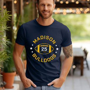 Camiseta Número de jogador de futebol do marinho e do Doura