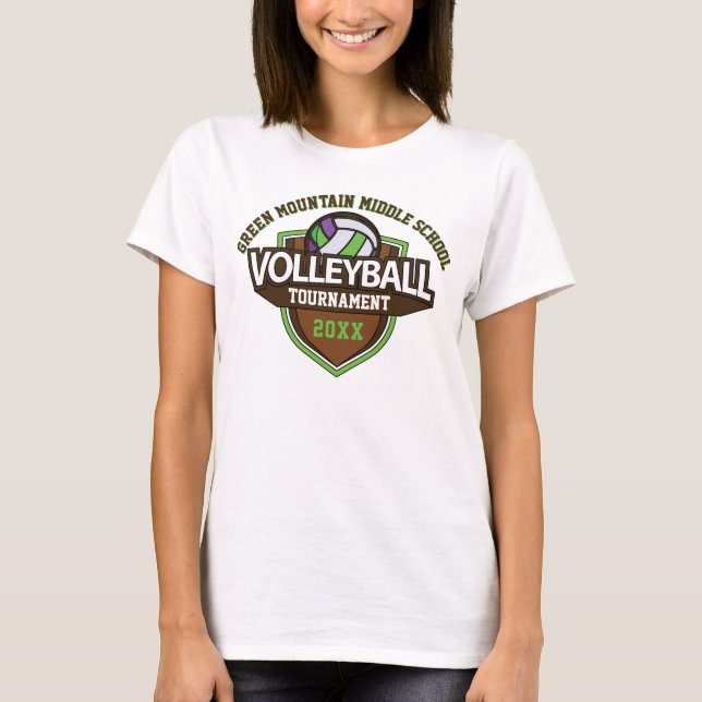 Camiseta Número do Ano do Torneio de Voleibol Personalizado (Frente)