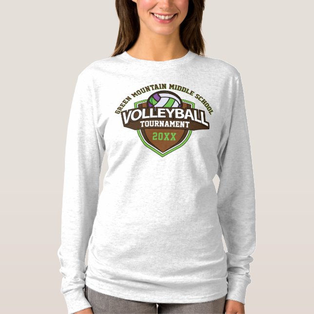 Camiseta Número do Ano do Torneio de Voleibol Personalizado (Frente)