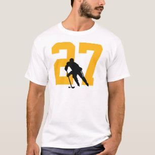 Camiseta Número do jogador de hóquei personalizado preto