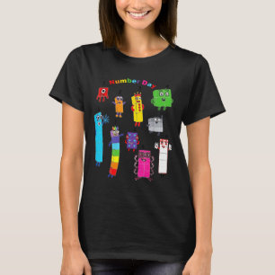 Camiseta Número do Numberblock dia números engraçados feliz