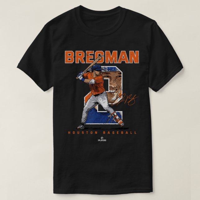 Camiseta Número e Retrato Alex Bregman Houston MLBPA T-S (Frente do Design)