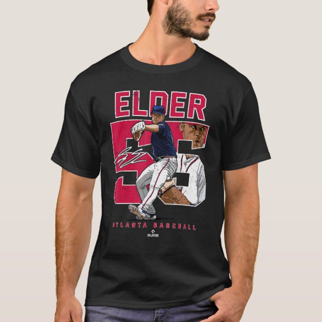 Camiseta Número e Retrato Bryce Elder Atlanta (Frente)