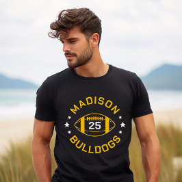 Camiseta Número Jersey de jogador de futebol negro e Dourad