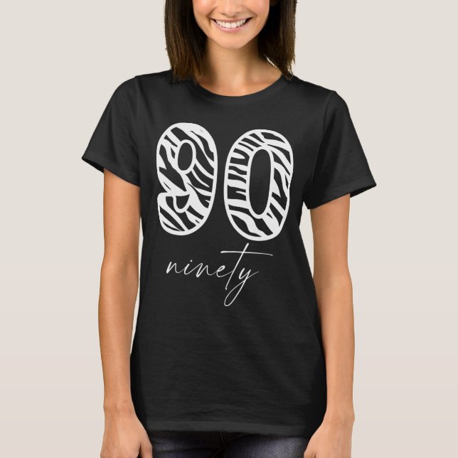Camiseta Número NINETY 90 Aniversário Ano 90 (Frente)