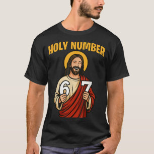 Camiseta Número Sa-grado 67 Cristão 6 7 Meme Homens Mulhere