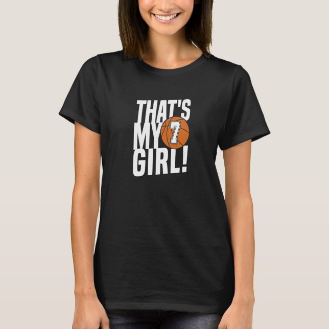 Camiseta Número Sete Essa É Minha Garota 7 Mãe Pai F Basque (Frente)