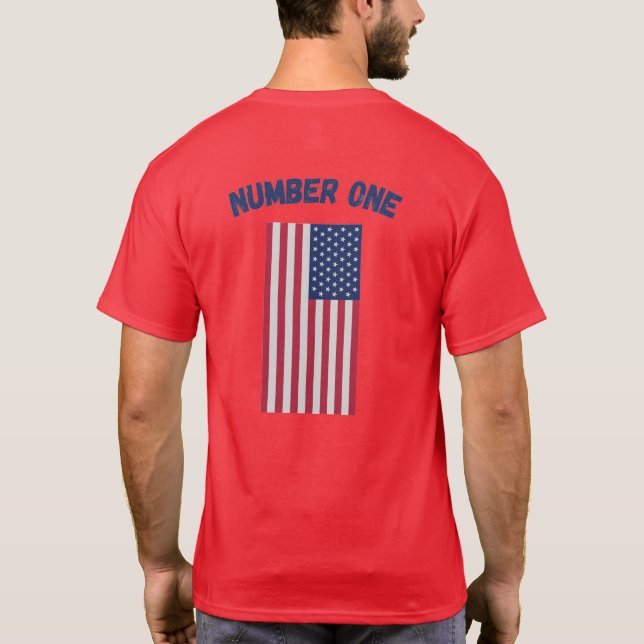 Camiseta Número Um 1 Bandeira Americana Coleção Patriótica (Verso)