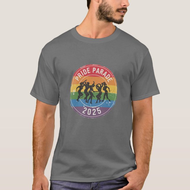 Camiseta Números Dançantes da Parada do Orgulho Distante (Frente)