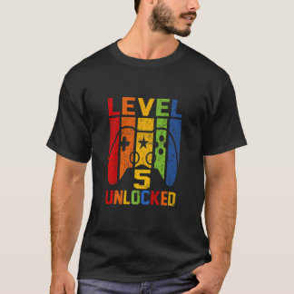 Camiseta Números de Aniversário do Gamer 5 de Vídeo Desbloq