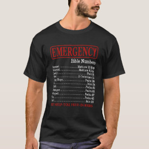 Camiseta Números de Emergência da bíblia Bíblia Cristã e Je