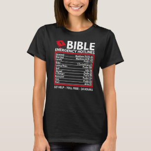 Camiseta Números de Emergência da bíblia Bíblia Cristã e Je