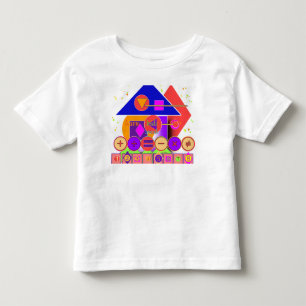 Camiseta Números de Formas Símbolos Crianças