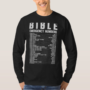 Camiseta Números de Linha Hoteleira de Emergência de bíblia
