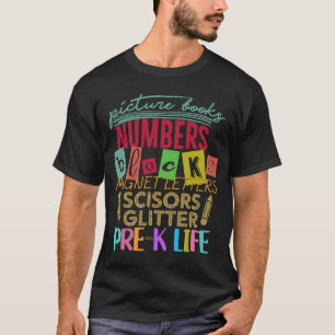 Camiseta Números de Livros de Imagens Bloqueia Adoravelment