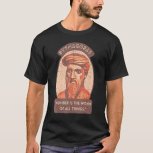 Camiseta Números De Matemática Vintage Em Pitágoras Retrato