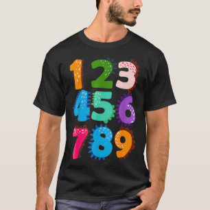 Camiseta Números Engraçados Voltam Para O Ensino Escolar 
