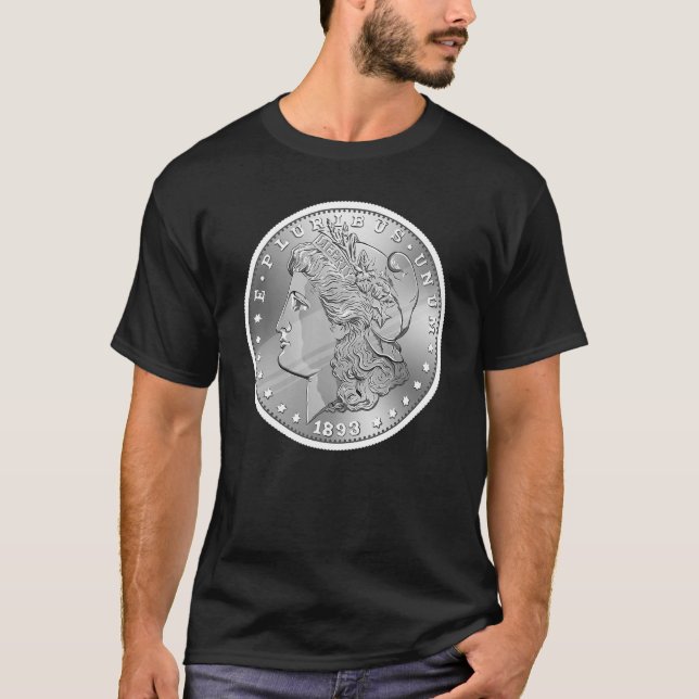 Camiseta Numismatista Morgan Silver Dollar Coletor de Moeda (Frente)