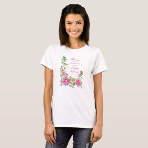 Camiseta Nun Aniversário da Profissão Religiosa Rosas Rosa