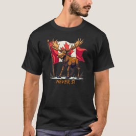 Camiseta Nunca 51, Moose, Canadá Bandeira Canadense Folha d