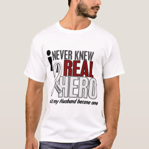 Camiseta Nunca conheceu um câncer pulmonar real do marido