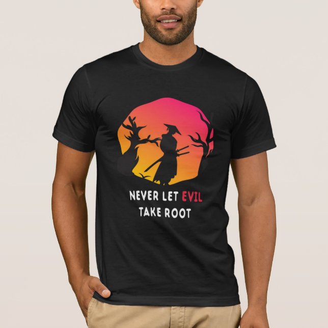 Camiseta Nunca deixe a Mau tirar a raiz sete vidas para o m (Frente)