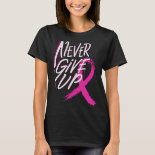 Camiseta Nunca Desista Da Fita Rosa De Consciência Do Cance