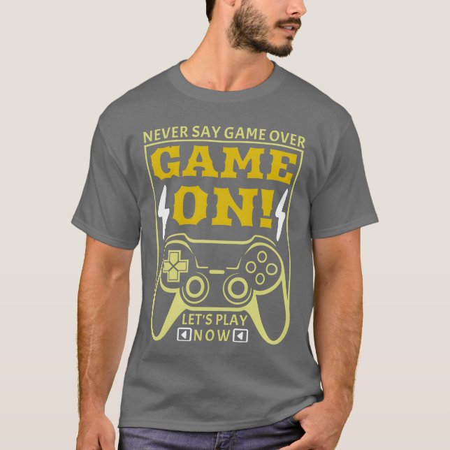 Camiseta Nunca diga game over jogo ligado garota console de (Frente)