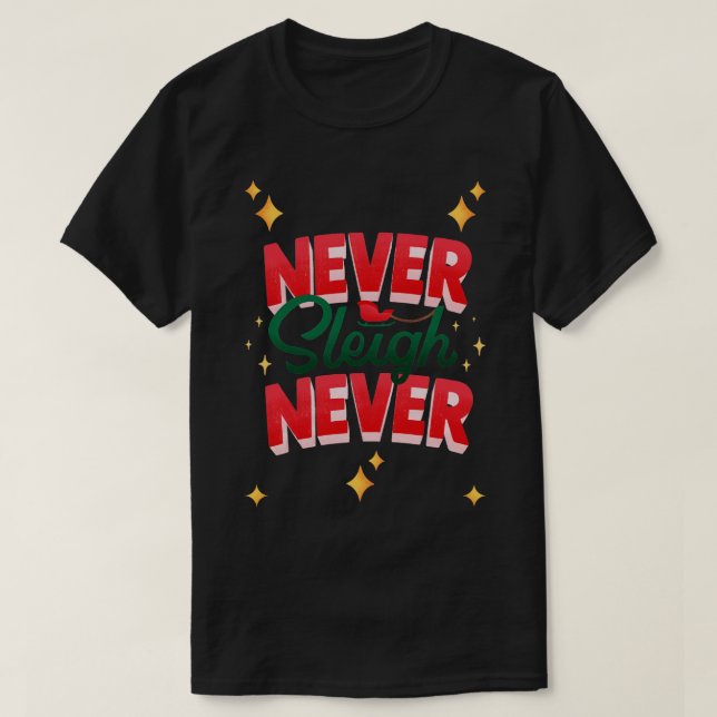 Camiseta Nunca Dorme Nunca Festa De Natal (Frente do Design)