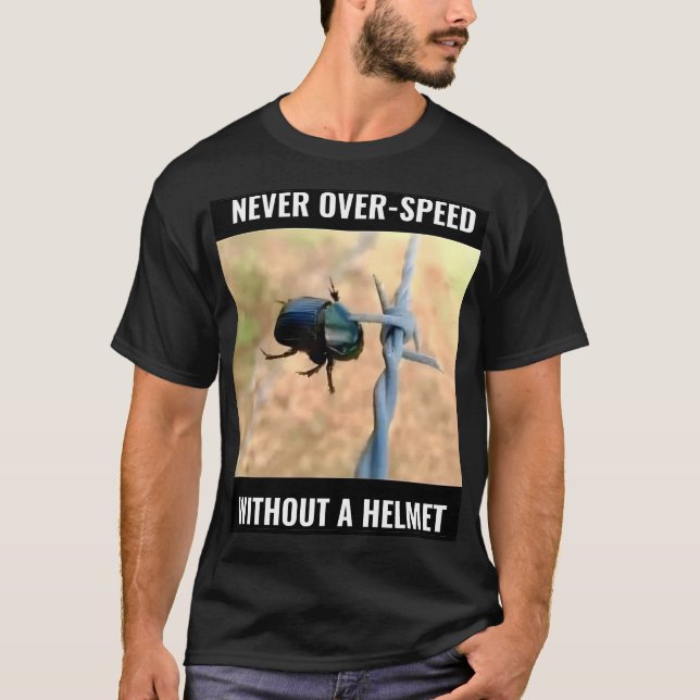 Camiseta nunca em excesso de velocidade sem capacete (Frente)