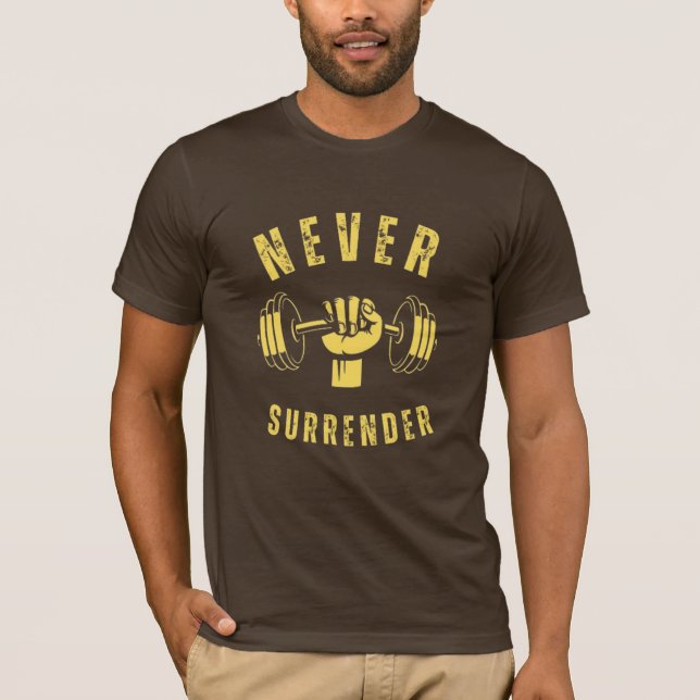 Camiseta nunca entregue homens clássicos (Frente)
