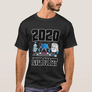 Camiseta Nunca Esqueça 2020 Quarentena Rosto Máscara Engraç